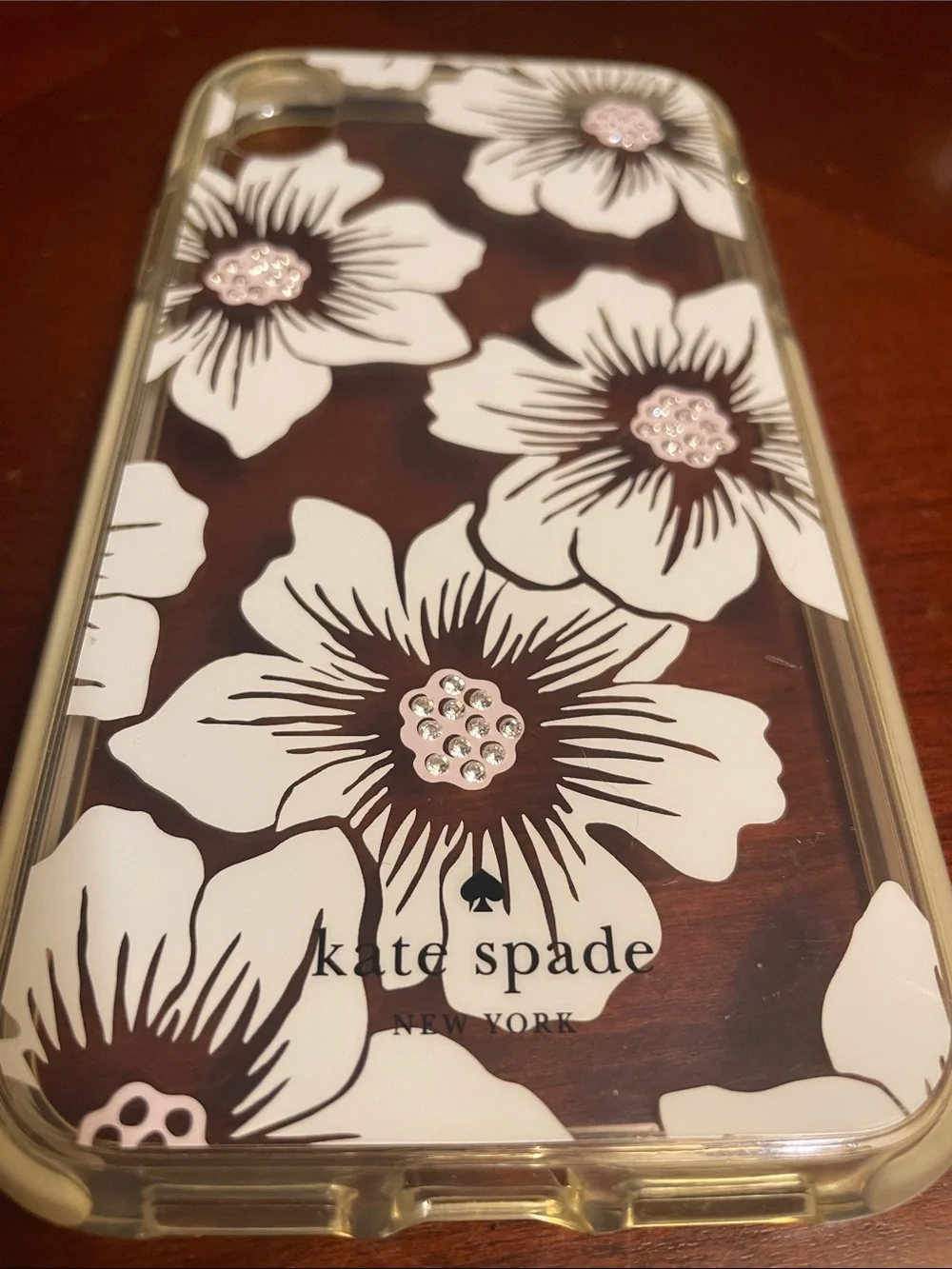 kate spade Clear iPhone Case with Hollyhocks iPhone X/XS